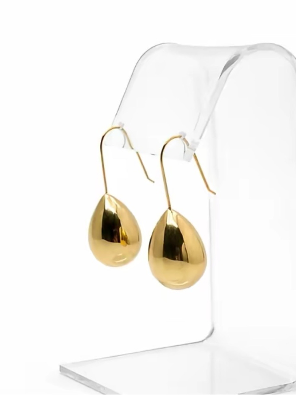 Set of Gold Plated Teardrop Dangle Earrings & Gold Bracelet for Women - Picture 7 of 8